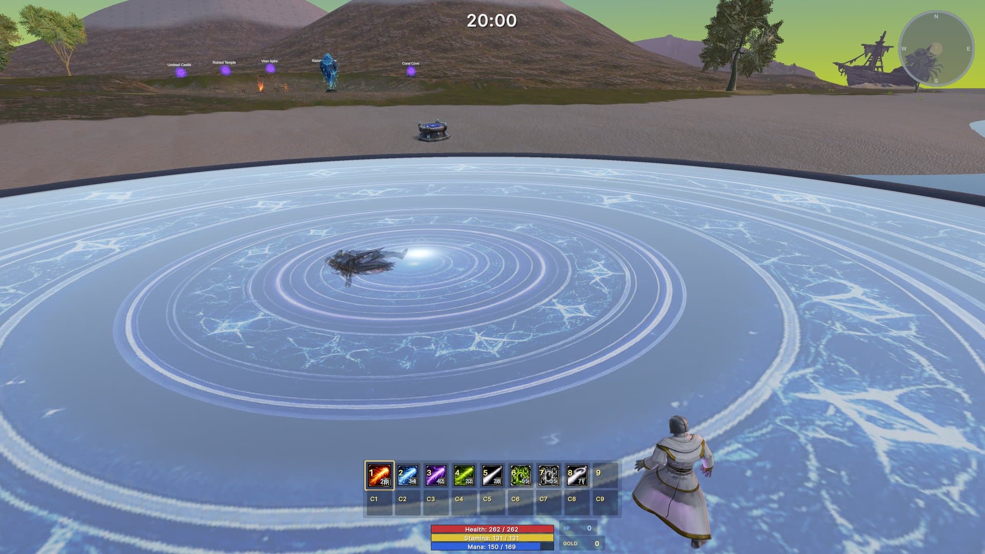 An arcane pedestal in the wilderness